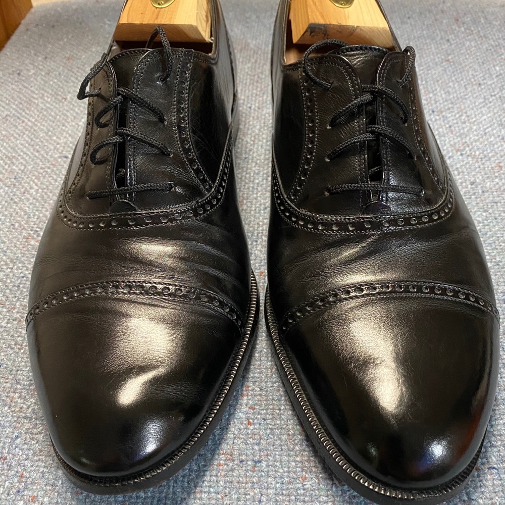 Bally Black Wayne Cap Toe Oxford Dress Shoes